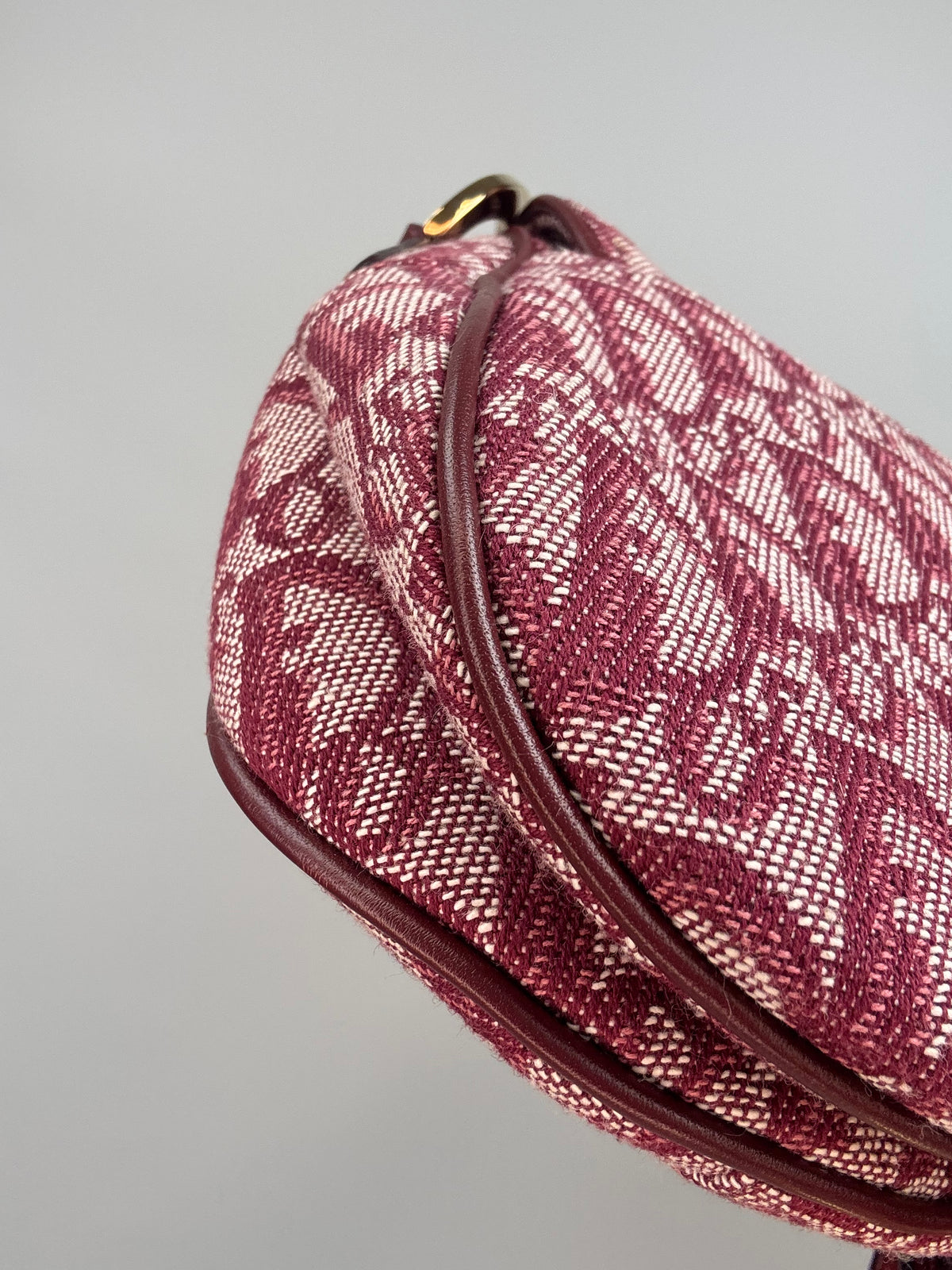 Christian Dior 2002 Burgundy Oblique Saddle Bag