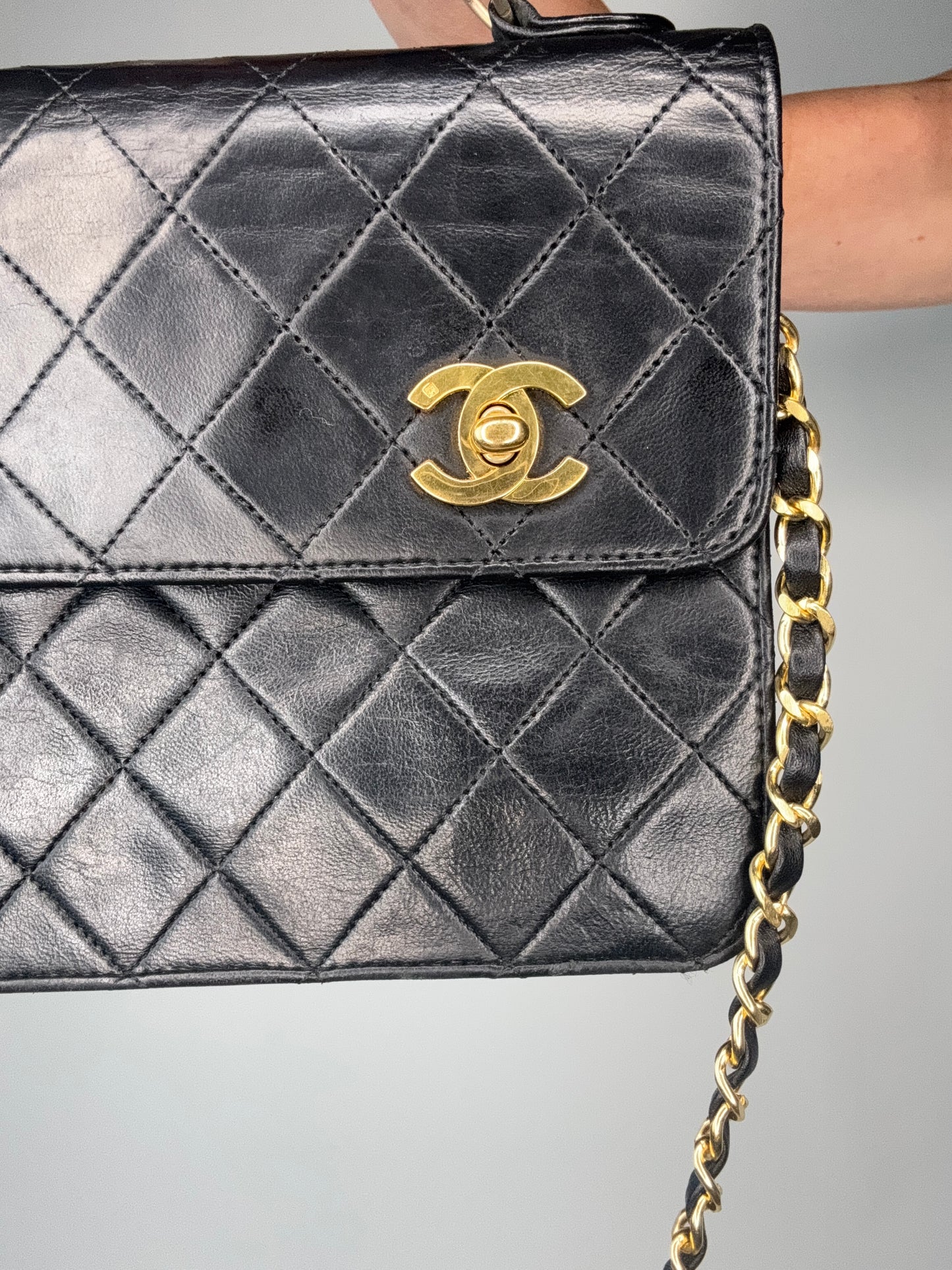 Chanel Extremely Rare Vintage Double Turn Lock Briefcase Bag