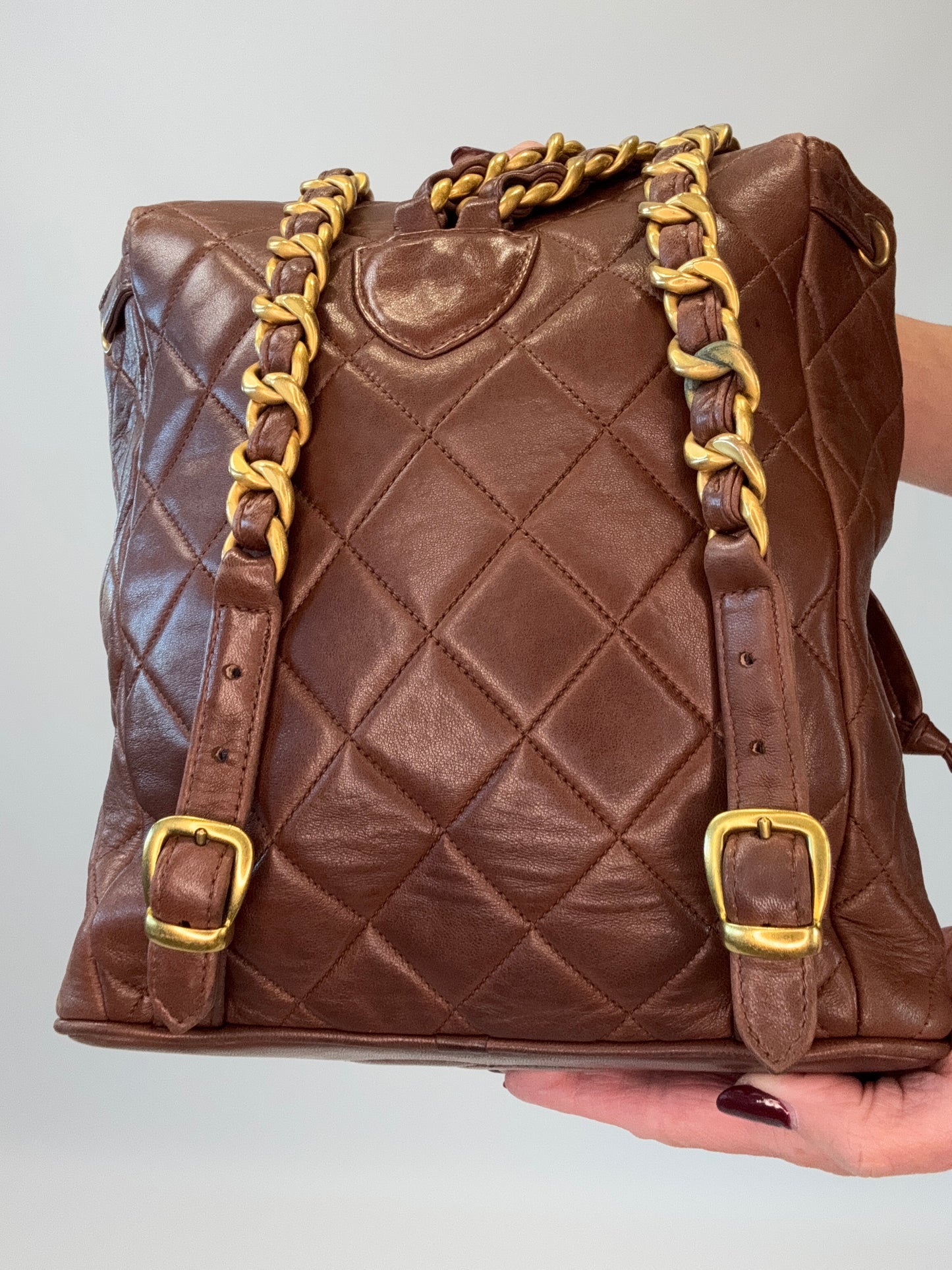 Chanel Vintage CC Duma Backpack -Brown