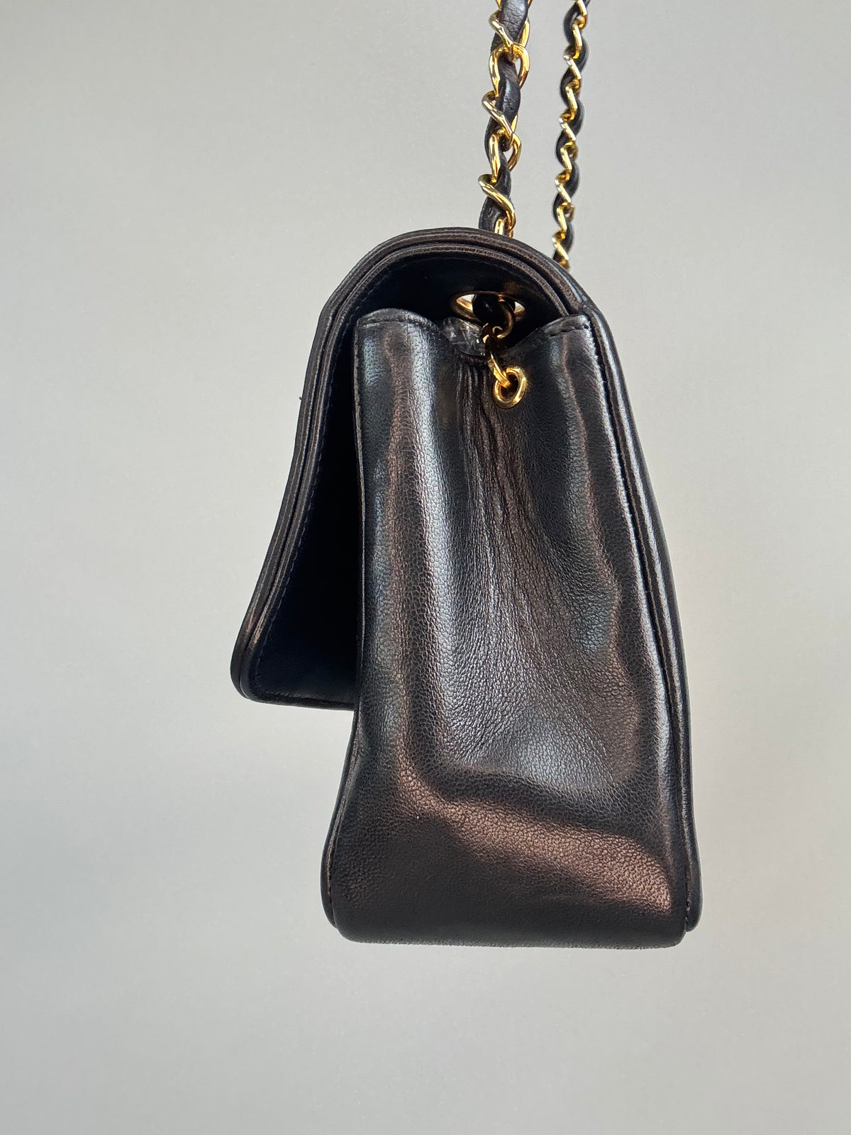 Chanel  Black Vertical Quilted Lambskin Single Flap Bag