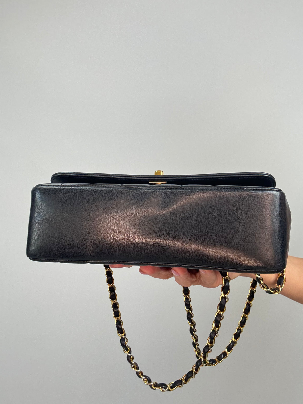 Chanel  Black Vertical Quilted Lambskin Single Flap Bag