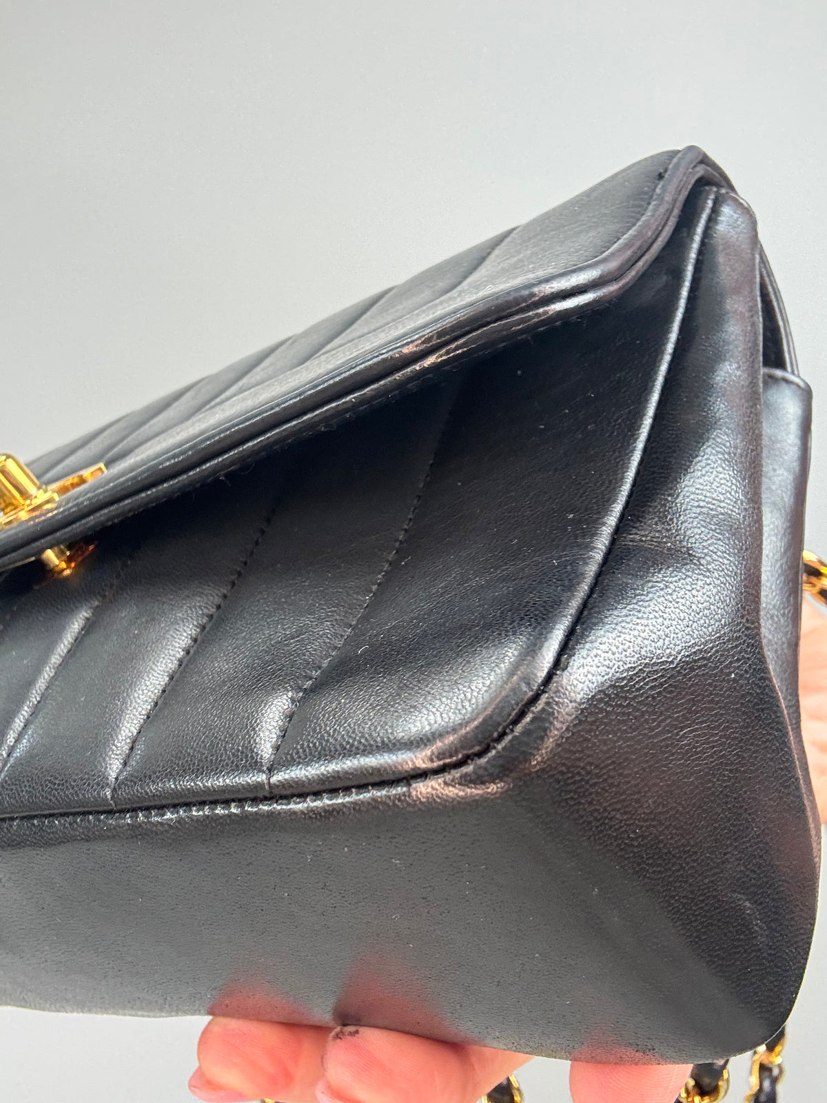 Chanel  Black Vertical Quilted Lambskin Single Flap Bag