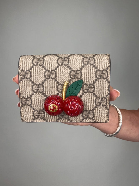 Gucci GG Monogram Cherry Wallet