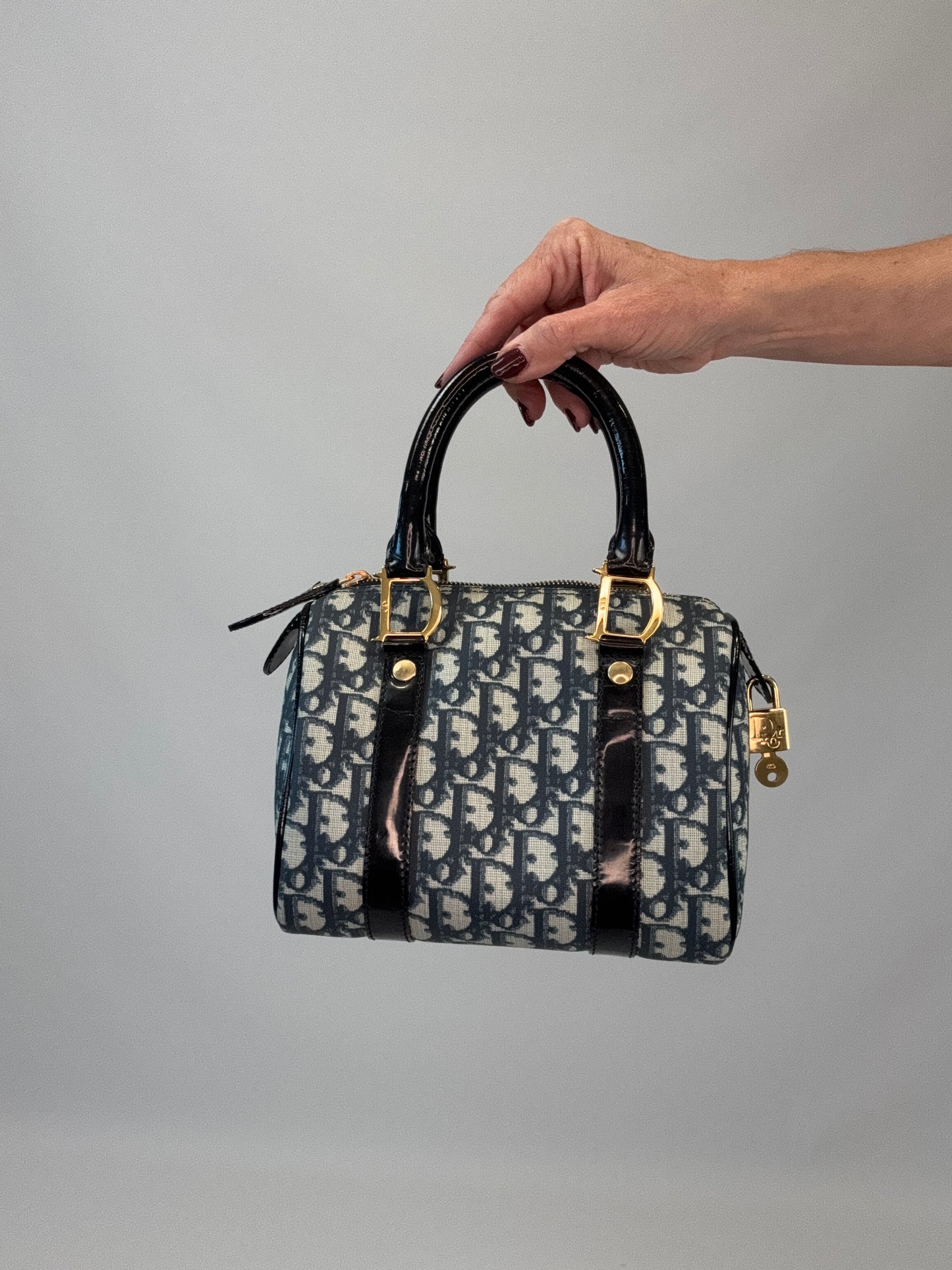 Dior Vintage Mini Diorissimo Boston Bag -Blue