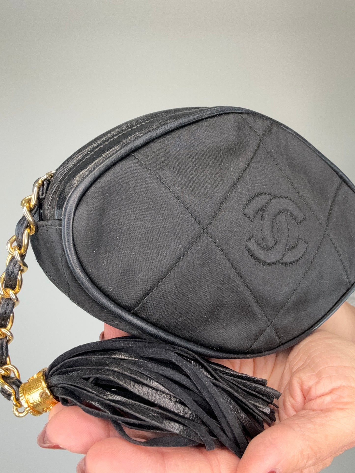 Chanel Vintage Quilted Oval Clutch