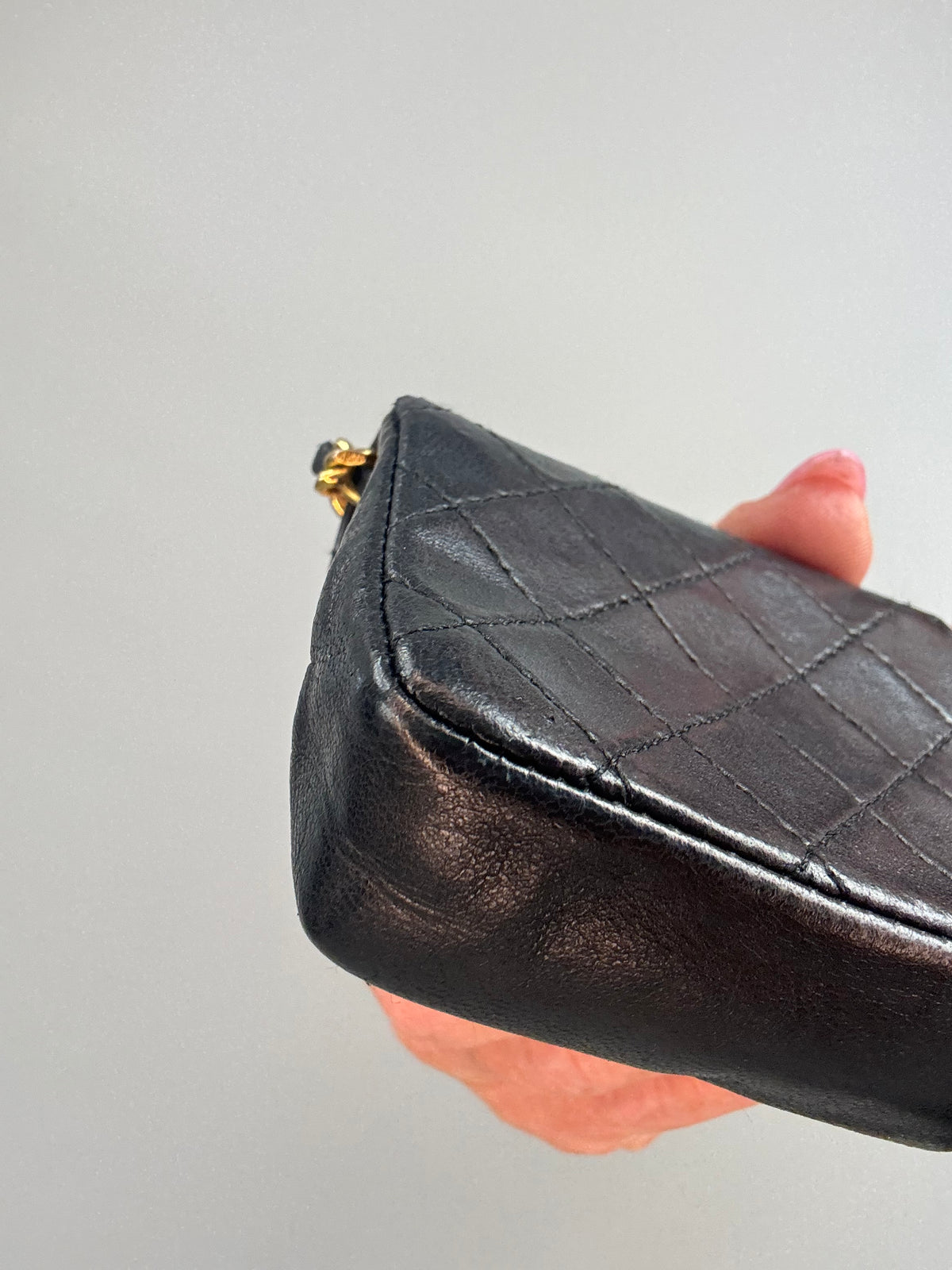 Chanel Micro Quilted Flap Bag Chain Belt — Black Lambskin