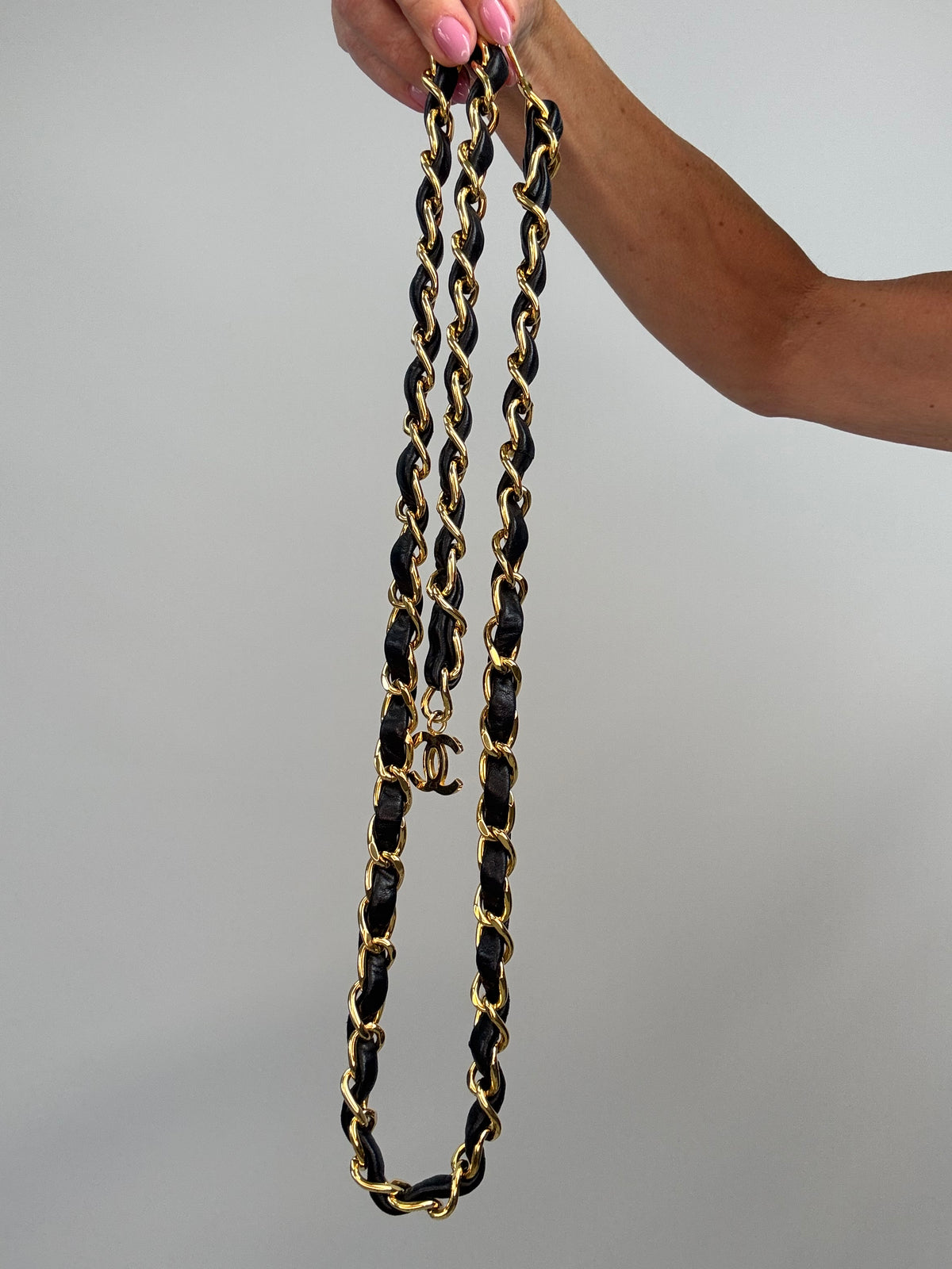 Chanel Micro Quilted Flap Bag Chain Belt — Black Lambskin