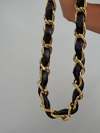 Chanel Micro Quilted Flap Bag Chain Belt — Black Lambskin