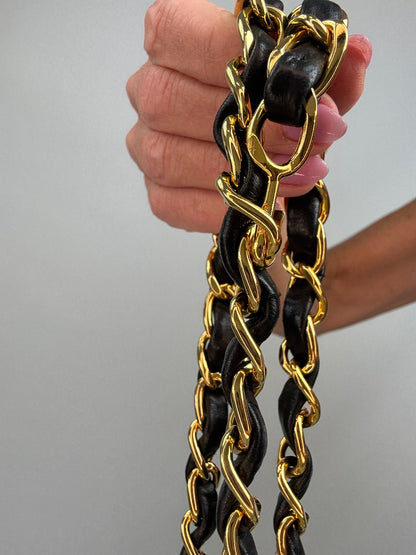 Chanel Micro Quilted Flap Bag Chain Belt — Black Lambskin
