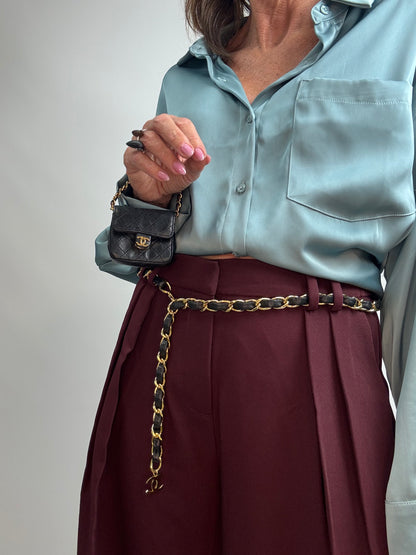 Chanel Micro Quilted Flap Bag Chain Belt — Black Lambskin