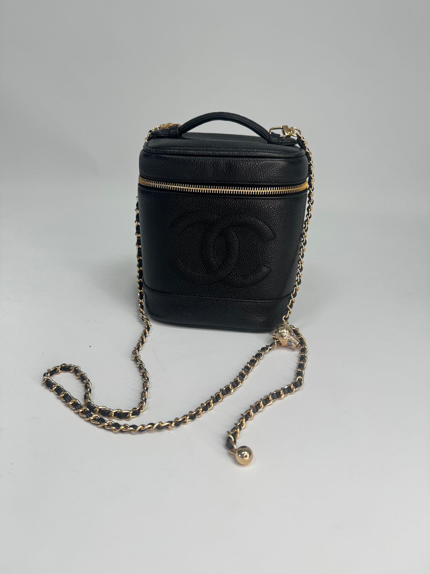 Chanel Caviar Vanity Cosmetic Case - Black