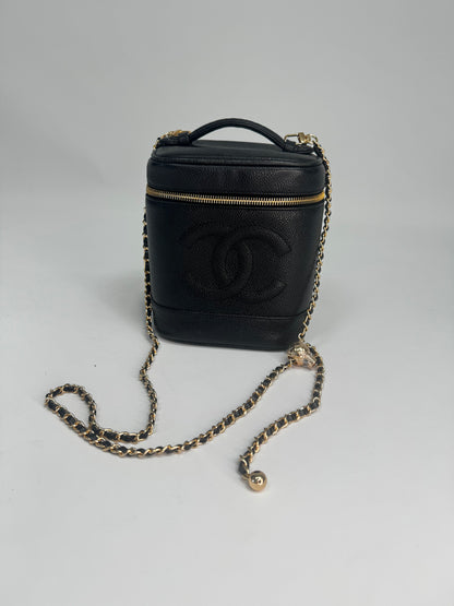Chanel Caviar Vanity Cosmetic Case - Black