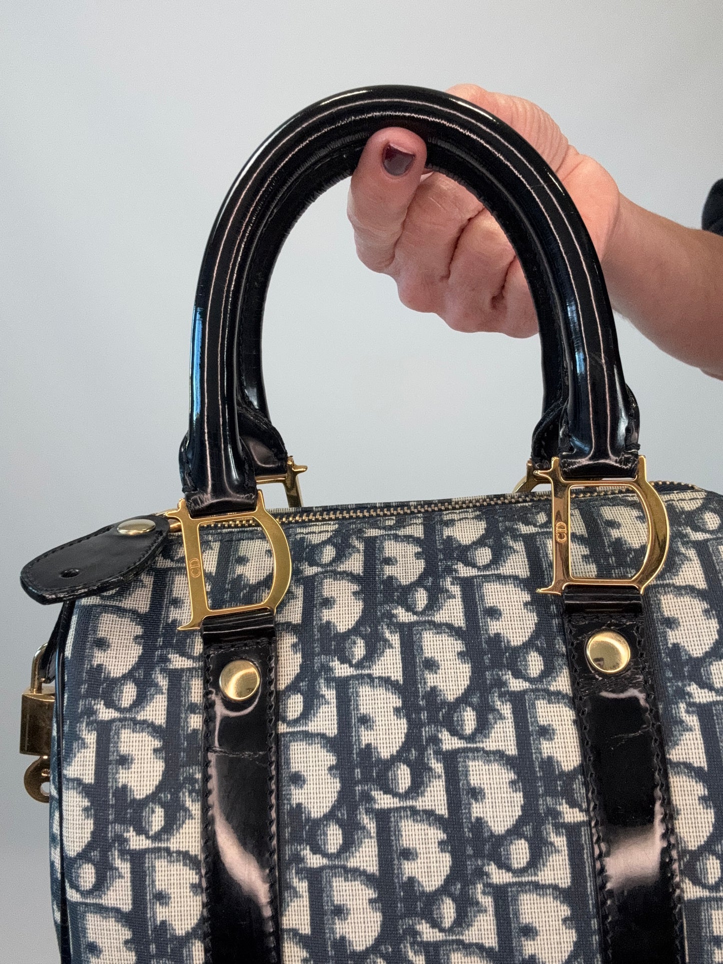 Dior Vintage Mini Diorissimo Boston Bag -Blue