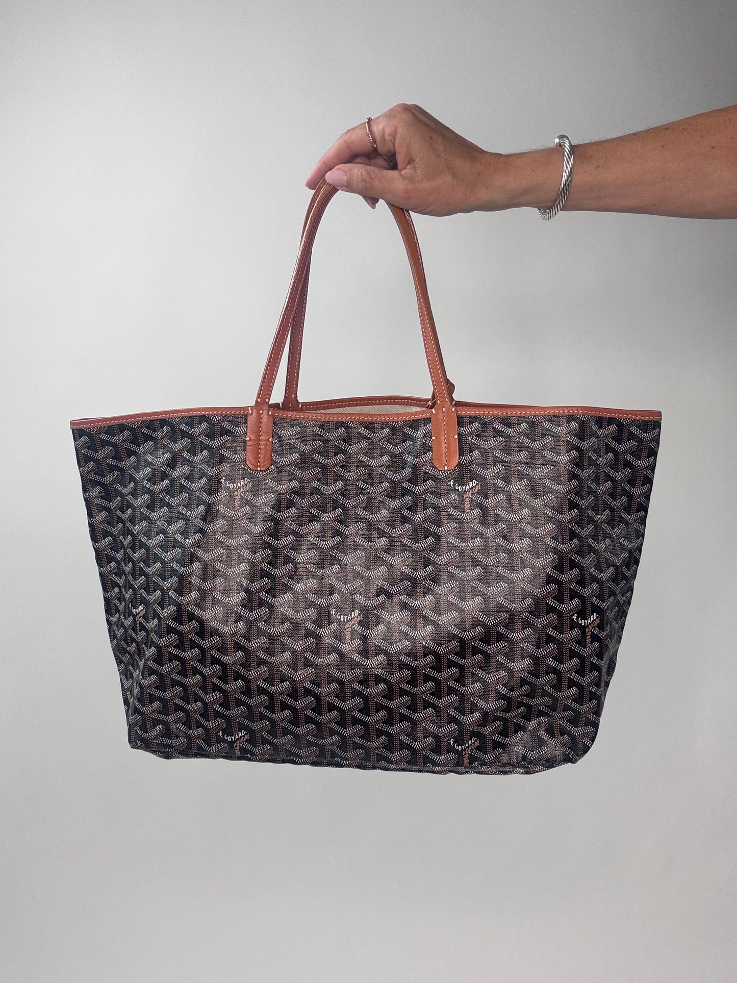 Goyard Goyardine St Louis PM  Black Gold w/Pouch Tote