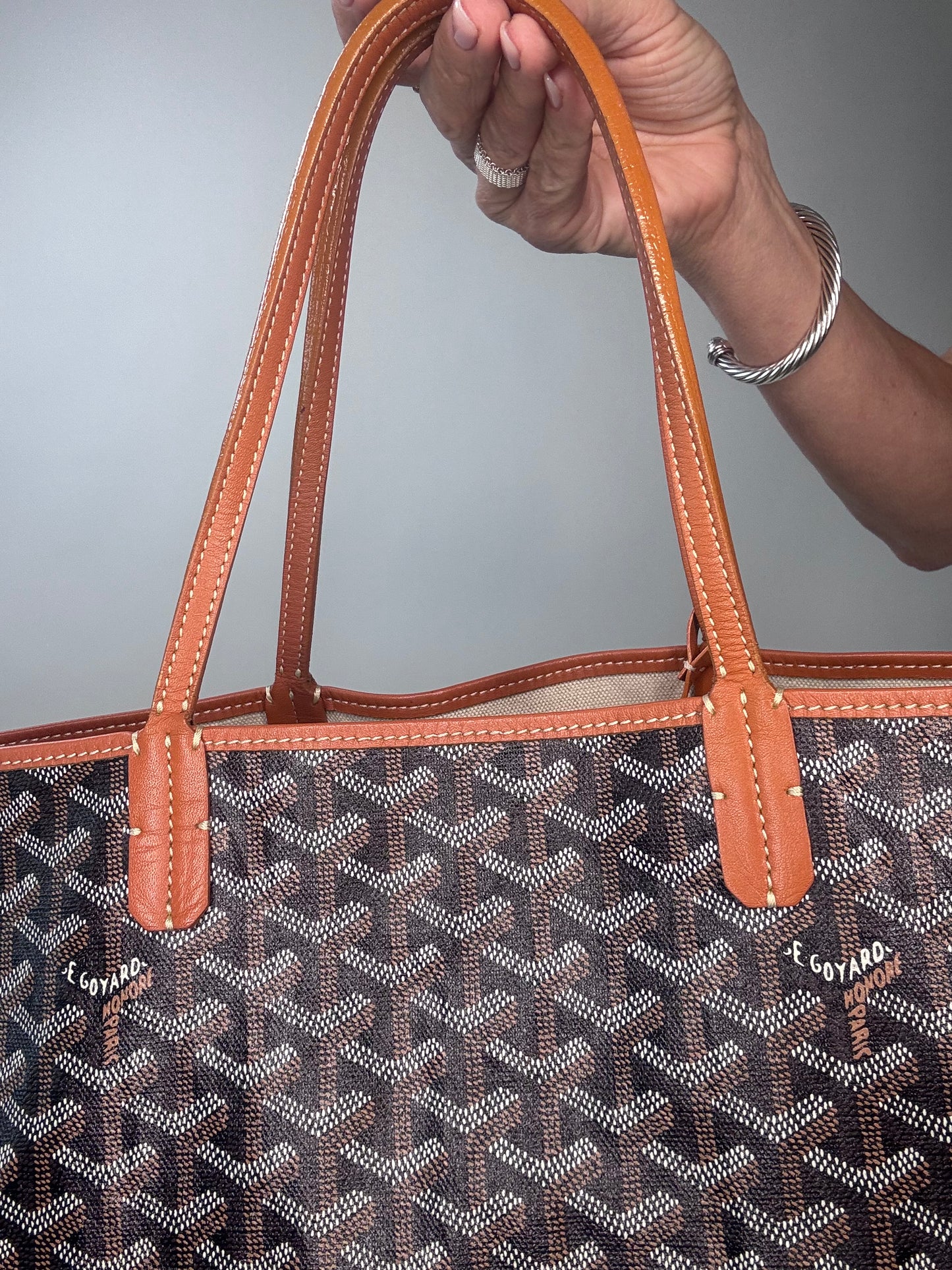 Goyard Goyardine St Louis PM  Black Gold w/Pouch Tote