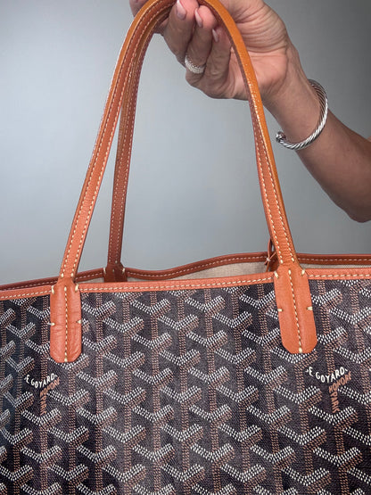 Goyard Goyardine St Louis PM  Black Gold w/Pouch Tote