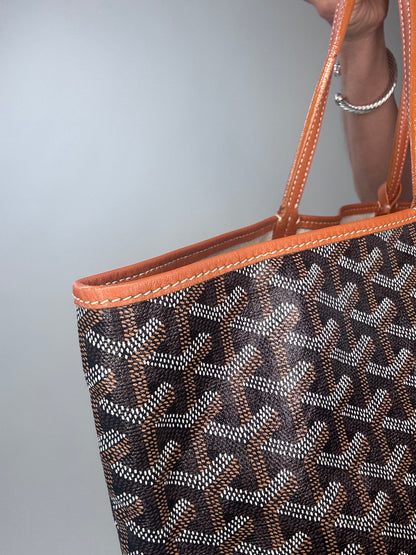 Goyard Goyardine St Louis PM  Black Gold w/Pouch Tote