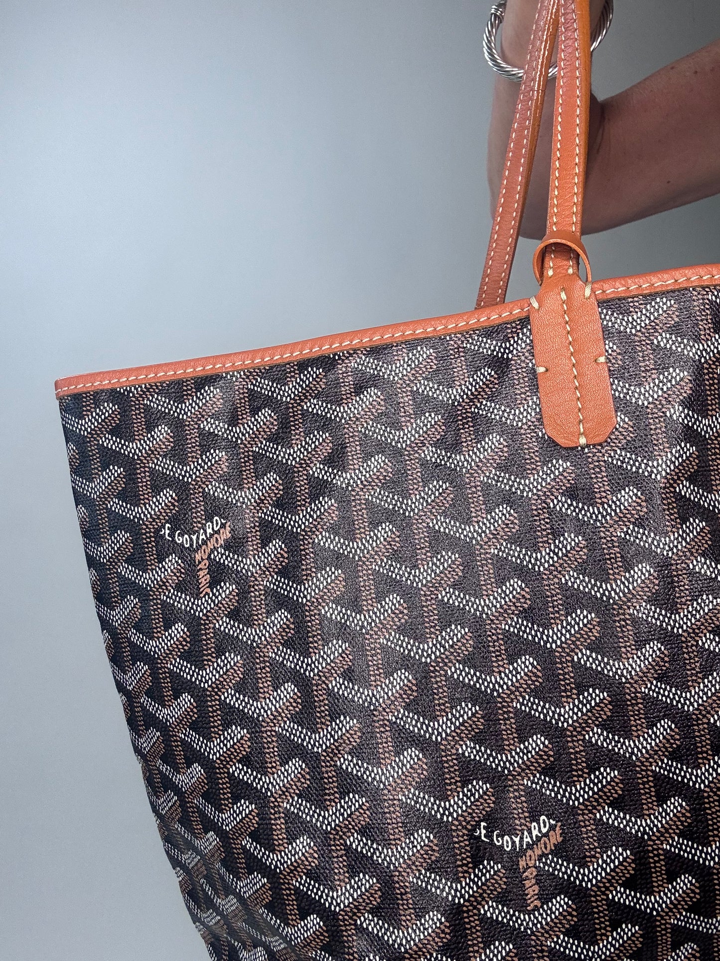 Goyard Goyardine St Louis PM  Black Gold w/Pouch Tote