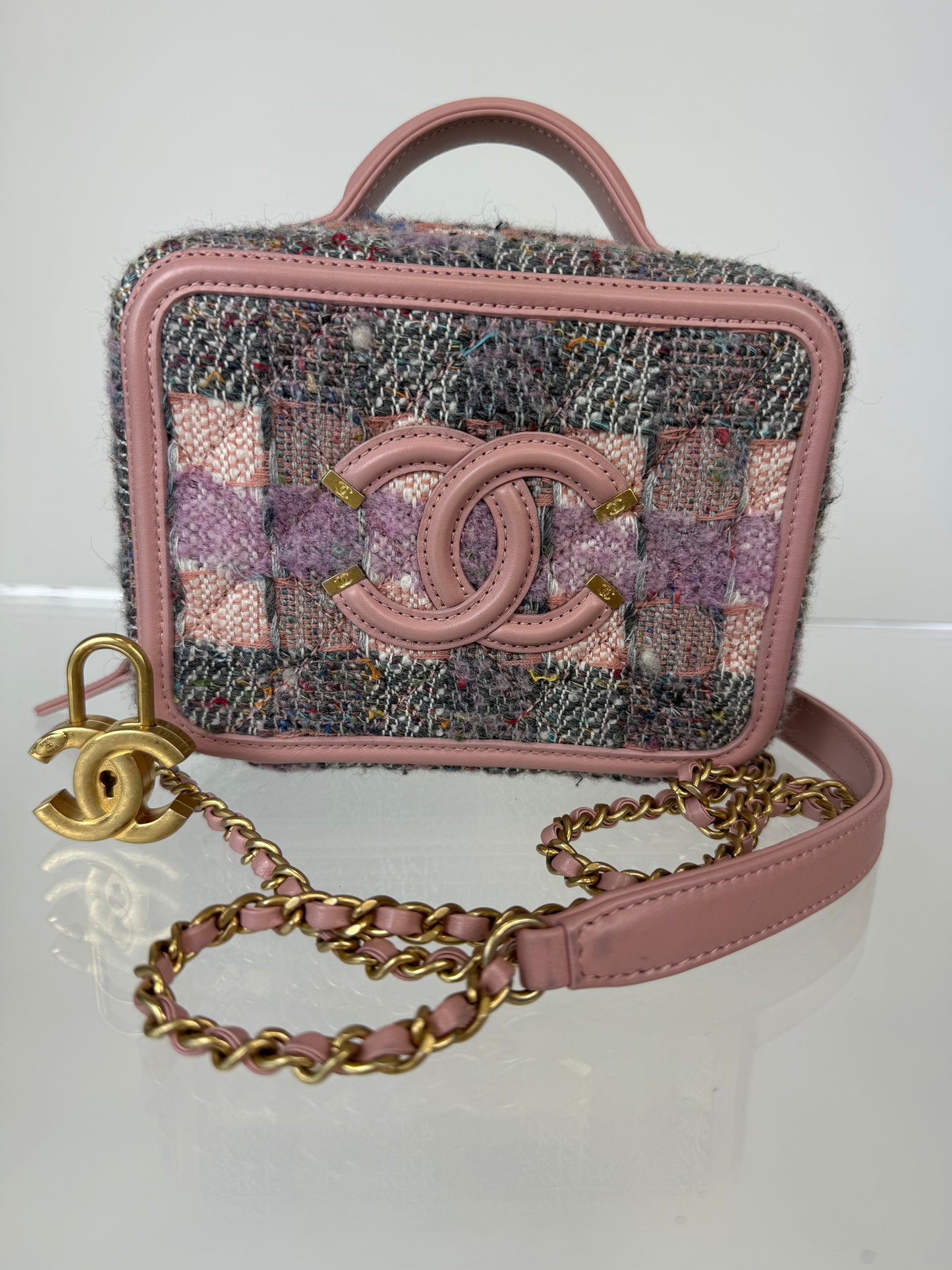 Chanel Filigree Matelass Tweed Vanity