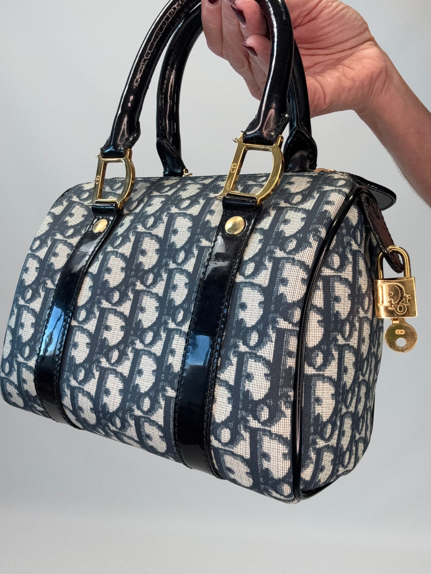 Dior Vintage Mini Diorissimo Boston Bag -Blue