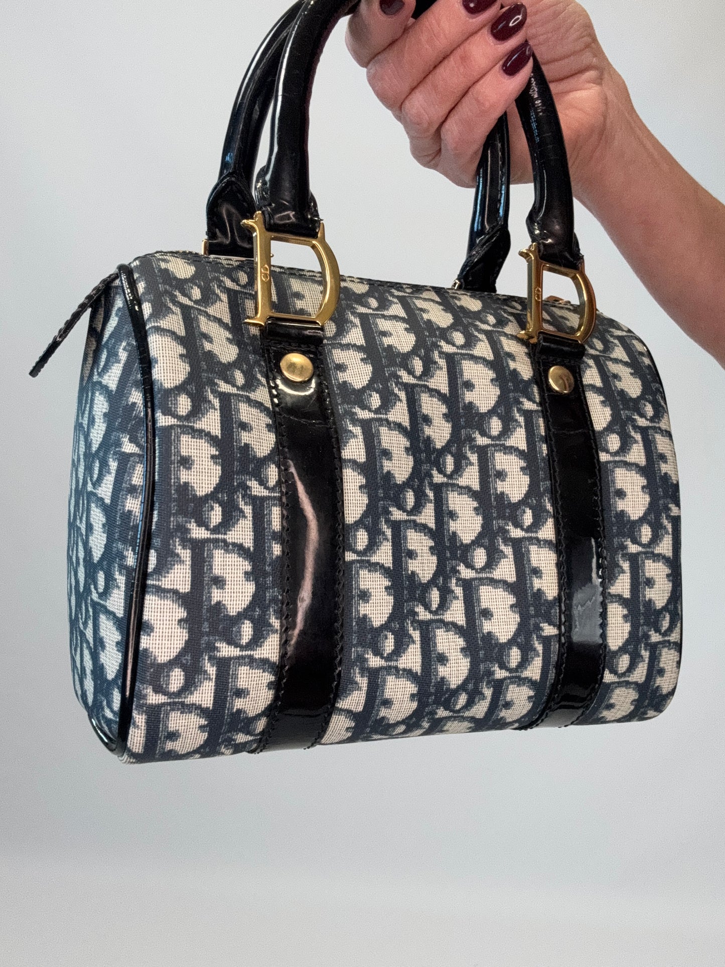 Dior Vintage Mini Diorissimo Boston Bag -Blue