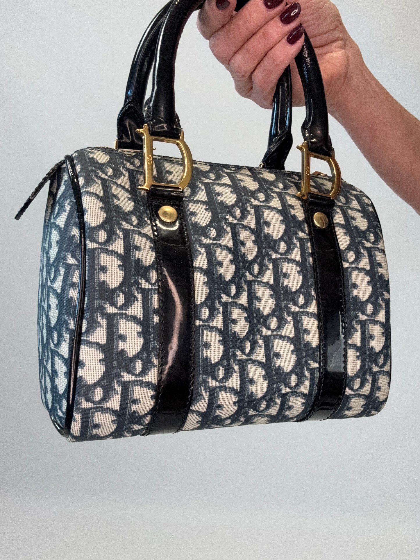 Dior Vintage Mini Diorissimo Boston Bag -Blue