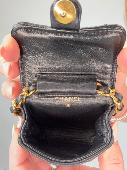 Chanel Quilted Lambskin Micro Mini Belt Bag - Black