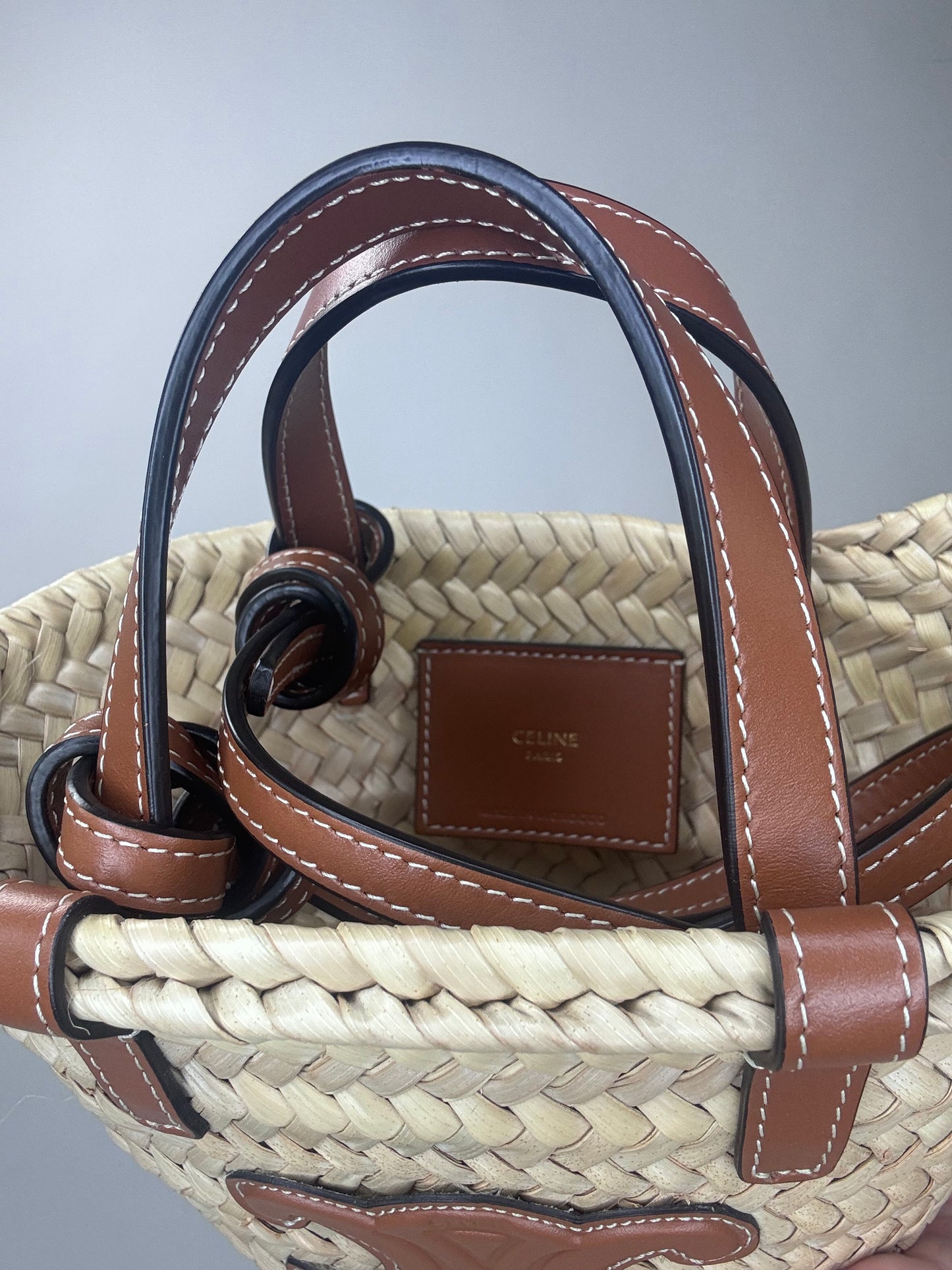 Celine Triomphe Palm Branch Mini Tote