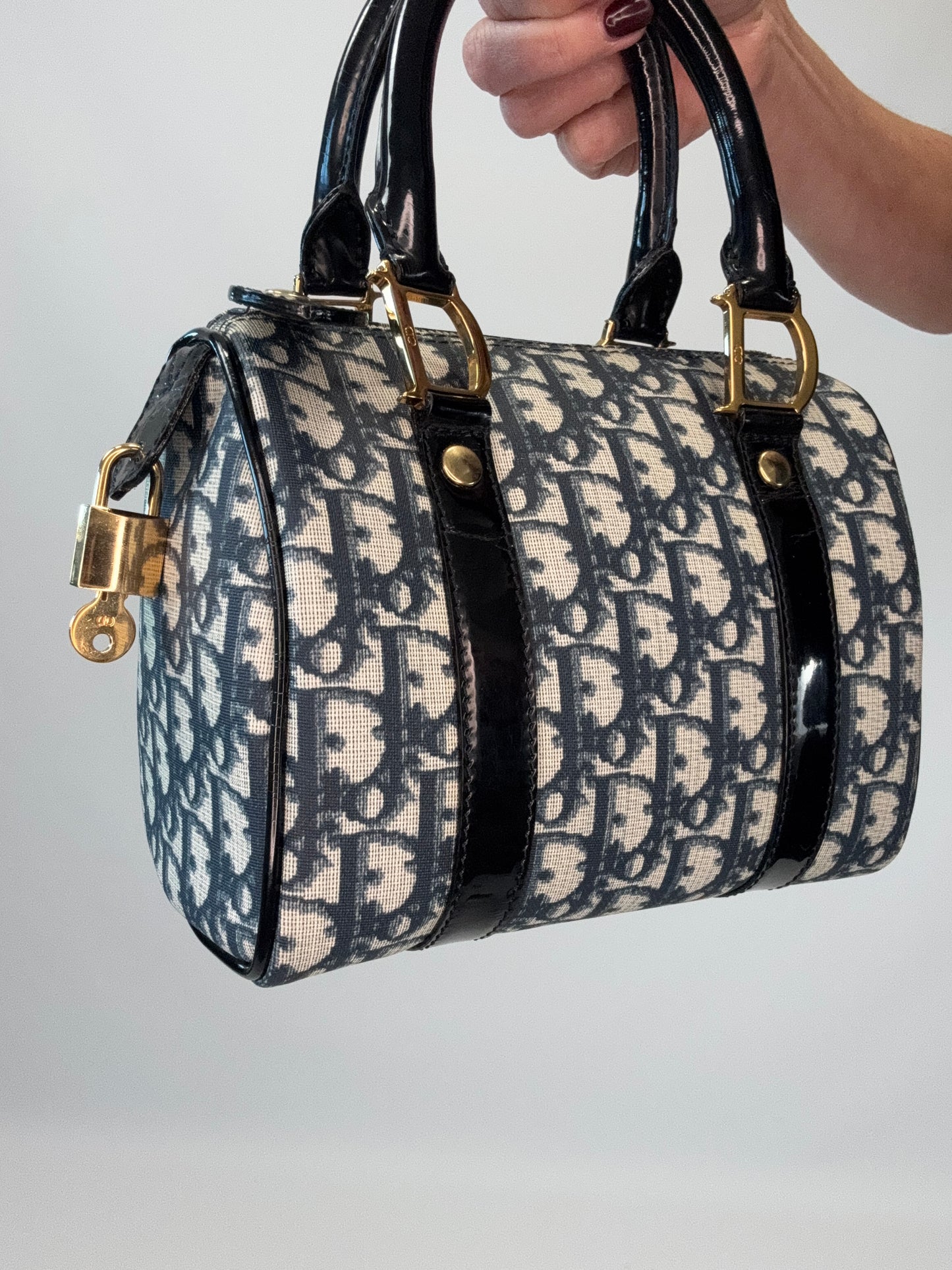 Dior Vintage Mini Diorissimo Boston Bag -Blue