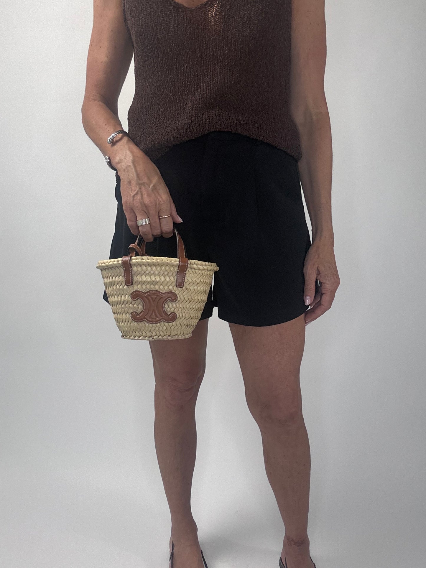 Celine Triomphe Palm Branch Mini Tote