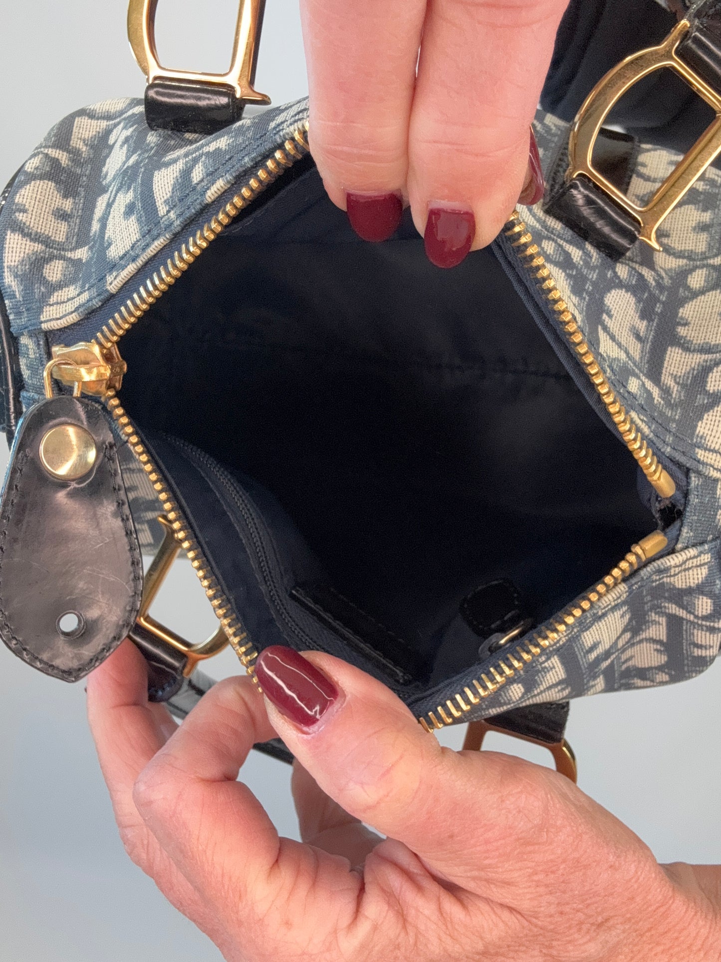 Dior Vintage Mini Diorissimo Boston Bag -Blue