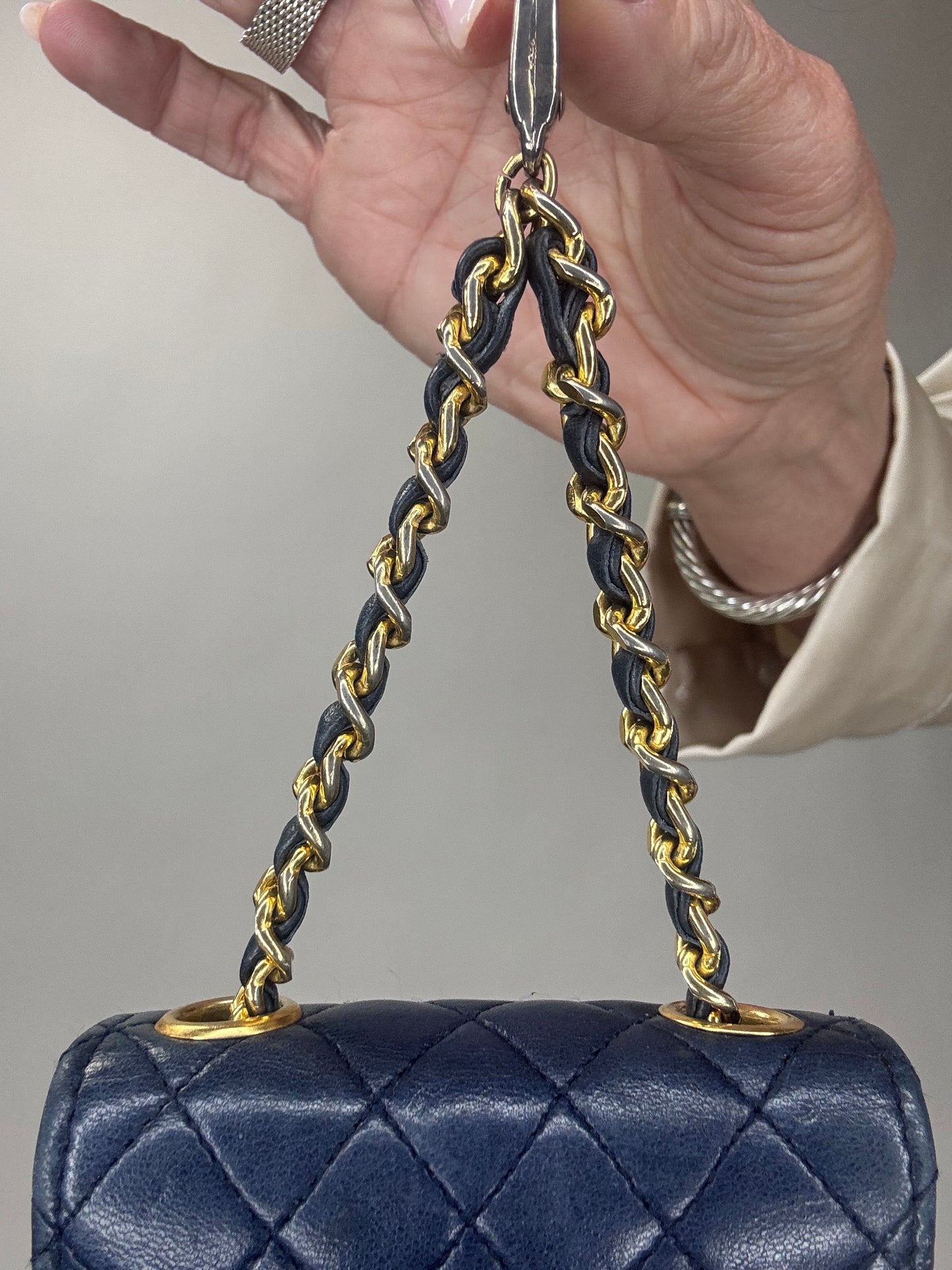 Chanel Micro Flap Belt bag Navy Lambskin