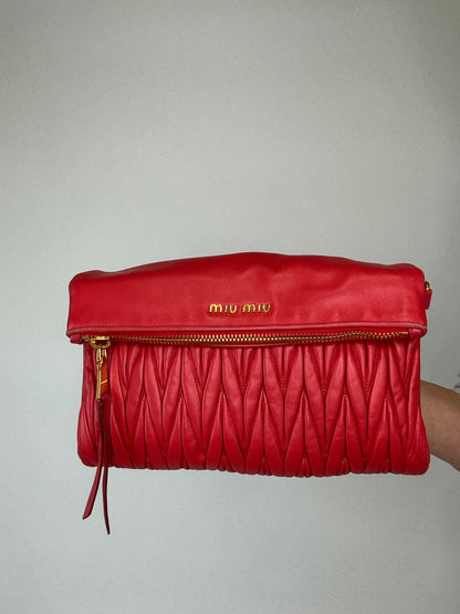 Miu Miu Matelasse Two Way Clutch