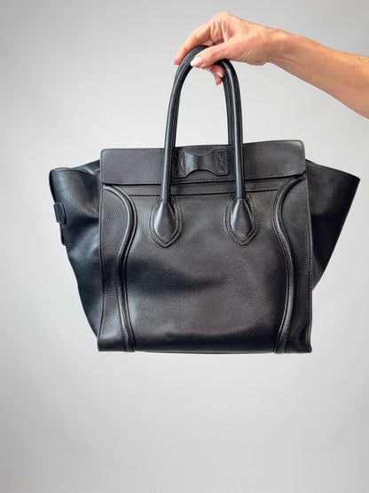 Celine Mini Phantom Luggage Tote – Black Drummed Leather