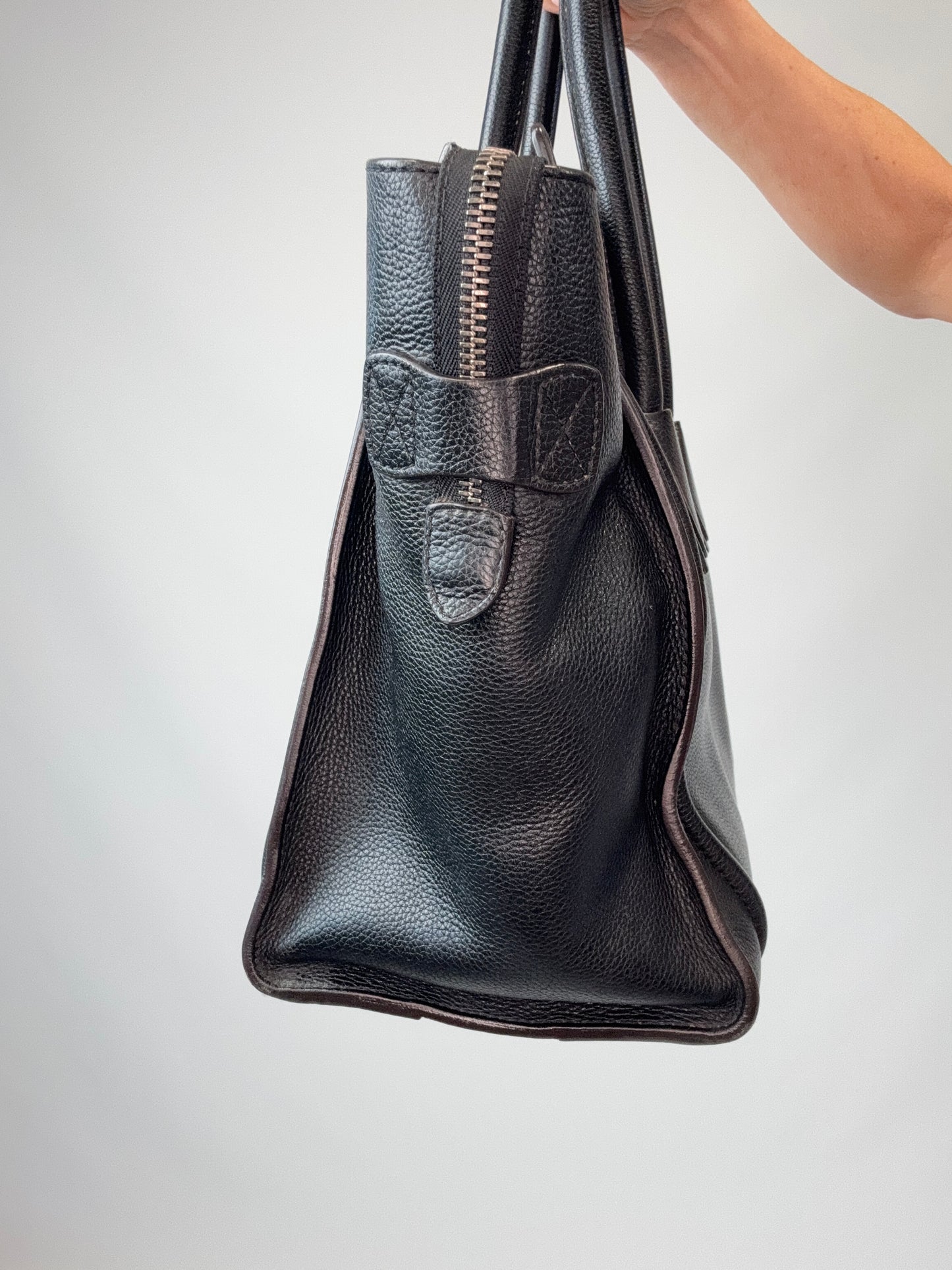 Celine Mini Phantom Luggage Tote – Black Drummed Leather