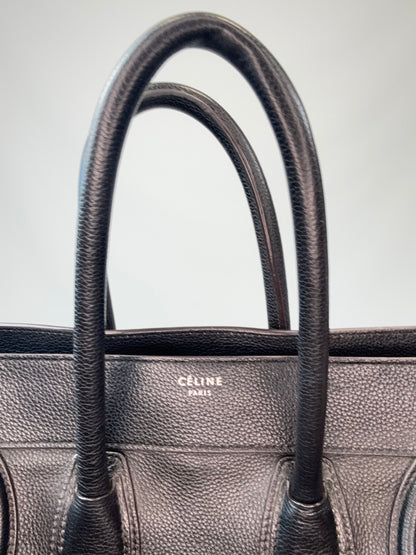 Celine Mini Phantom Luggage Tote – Black Drummed Leather
