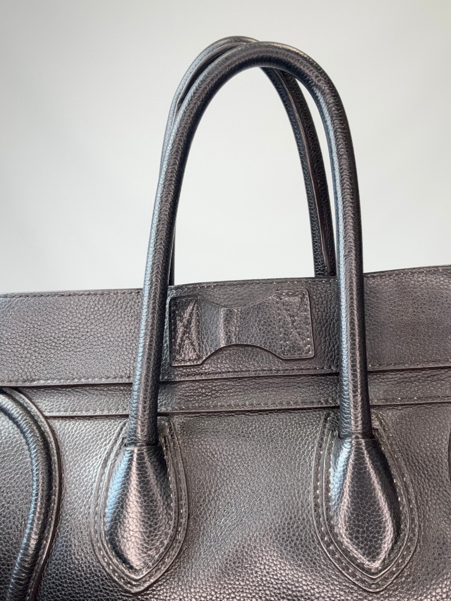 Celine Mini Phantom Luggage Tote – Black Drummed Leather