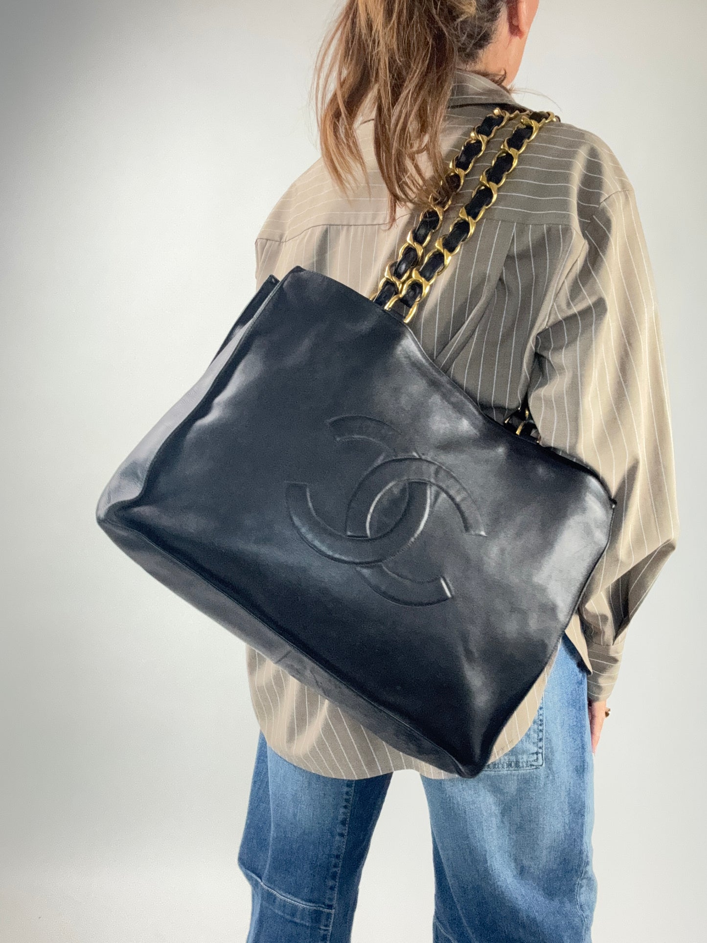 Chanel Vintage Deca Chunky Chain Tote