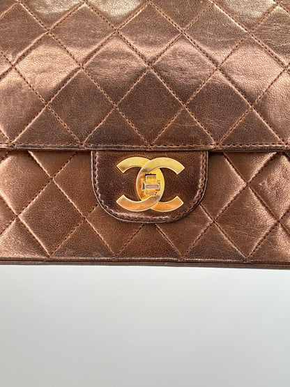 Chanel Vintage Brown Lambskin  Reissue Chain Maxi Classic Flap
