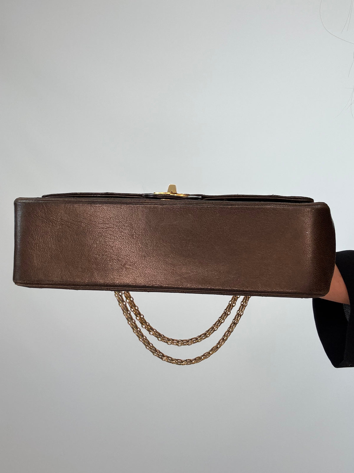Chanel Vintage Brown Lambskin  Reissue Chain Maxi Classic Flap