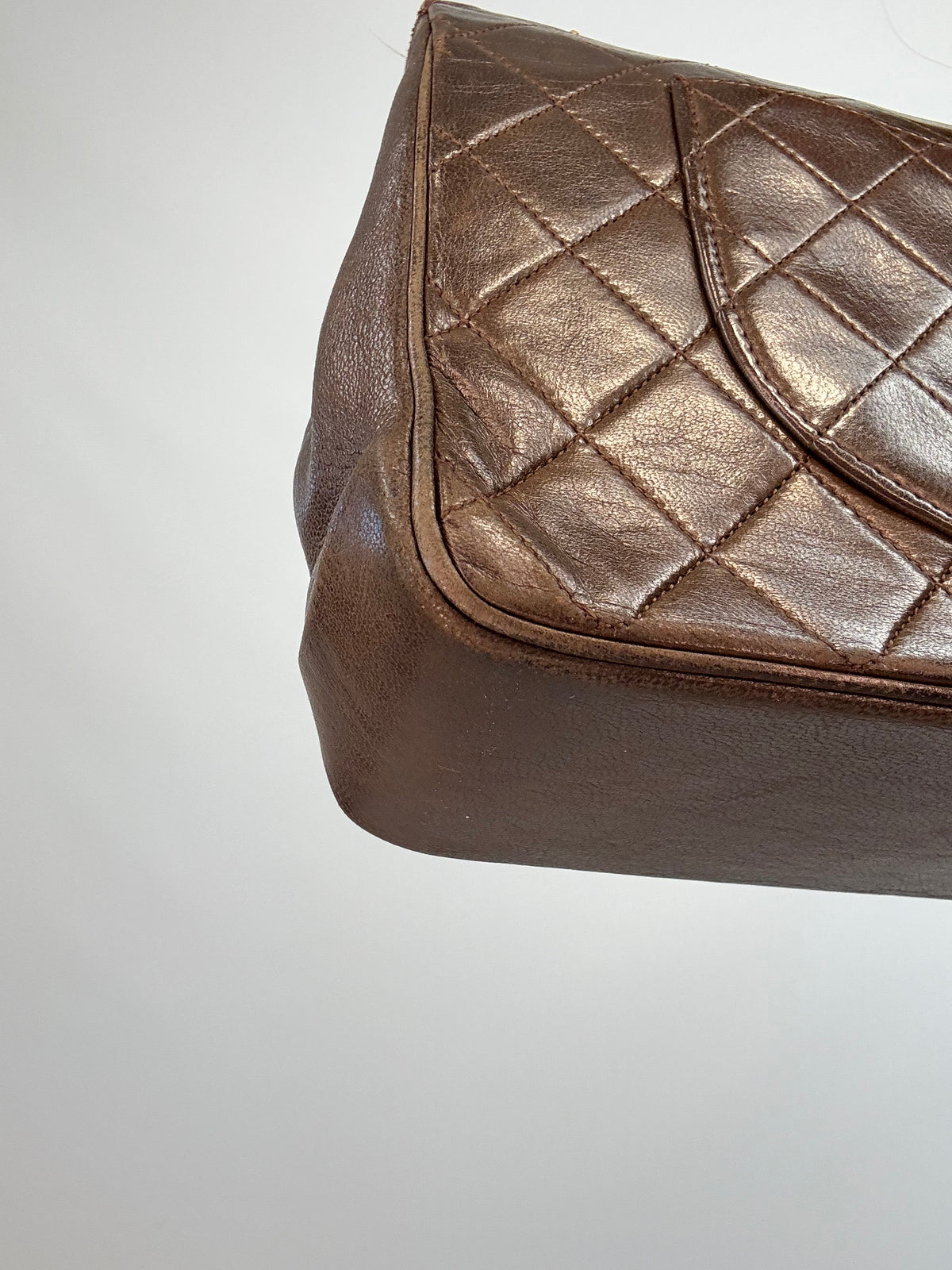 Chanel Vintage Brown Lambskin  Reissue Chain Maxi Classic Flap