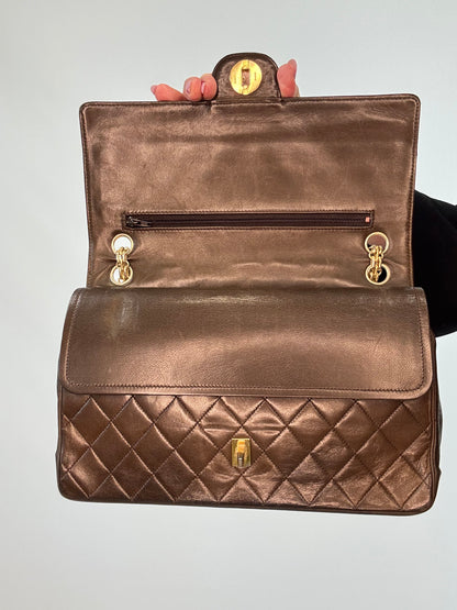 Chanel Vintage Brown Lambskin  Reissue Chain Maxi Classic Flap