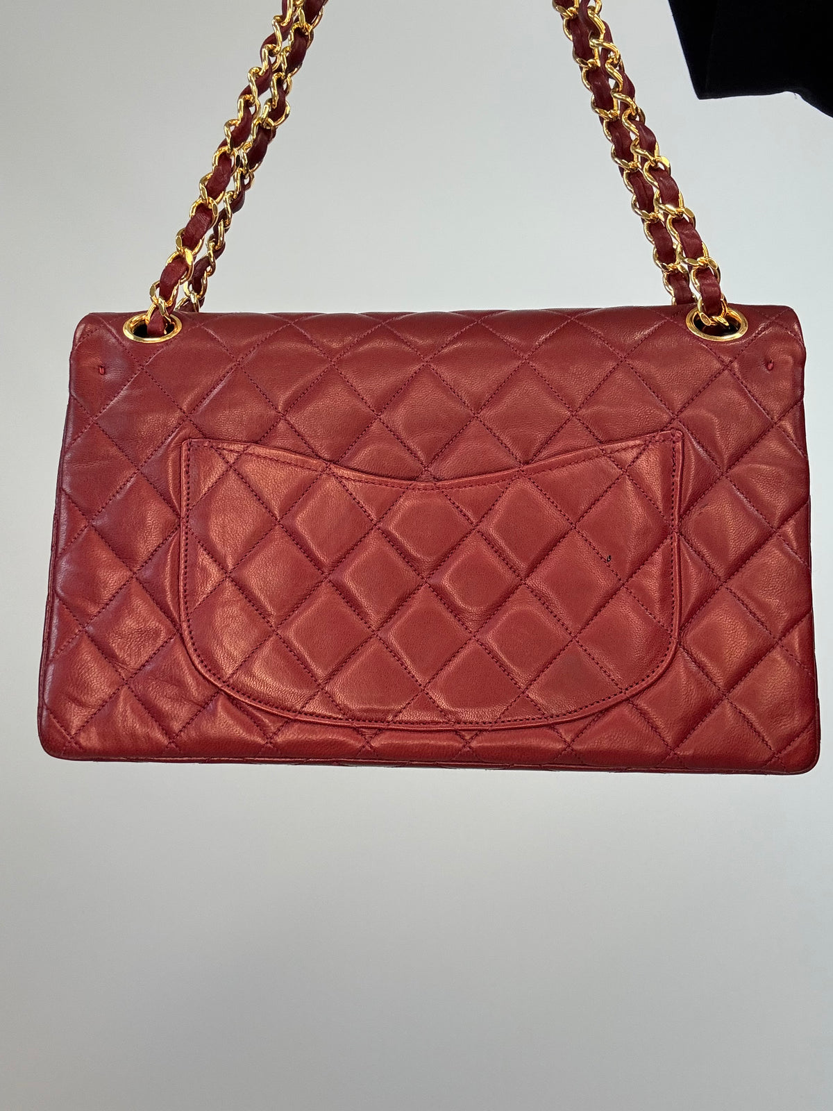 Chanel Vintage Burgundy Lambskin Medium Classic Double Flap
