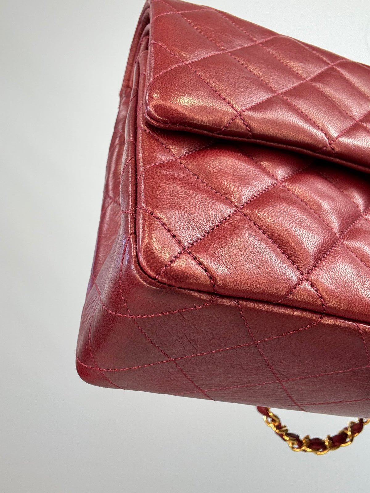 Chanel Vintage Burgundy Lambskin Medium Classic Double Flap