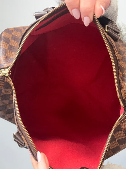 Louis Vuitton Damier Ebene Speedy 35 interior of handbag