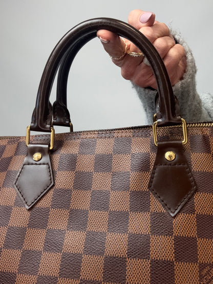 Louis Vuitton Damier Ebene Speedy 35 back of top handles