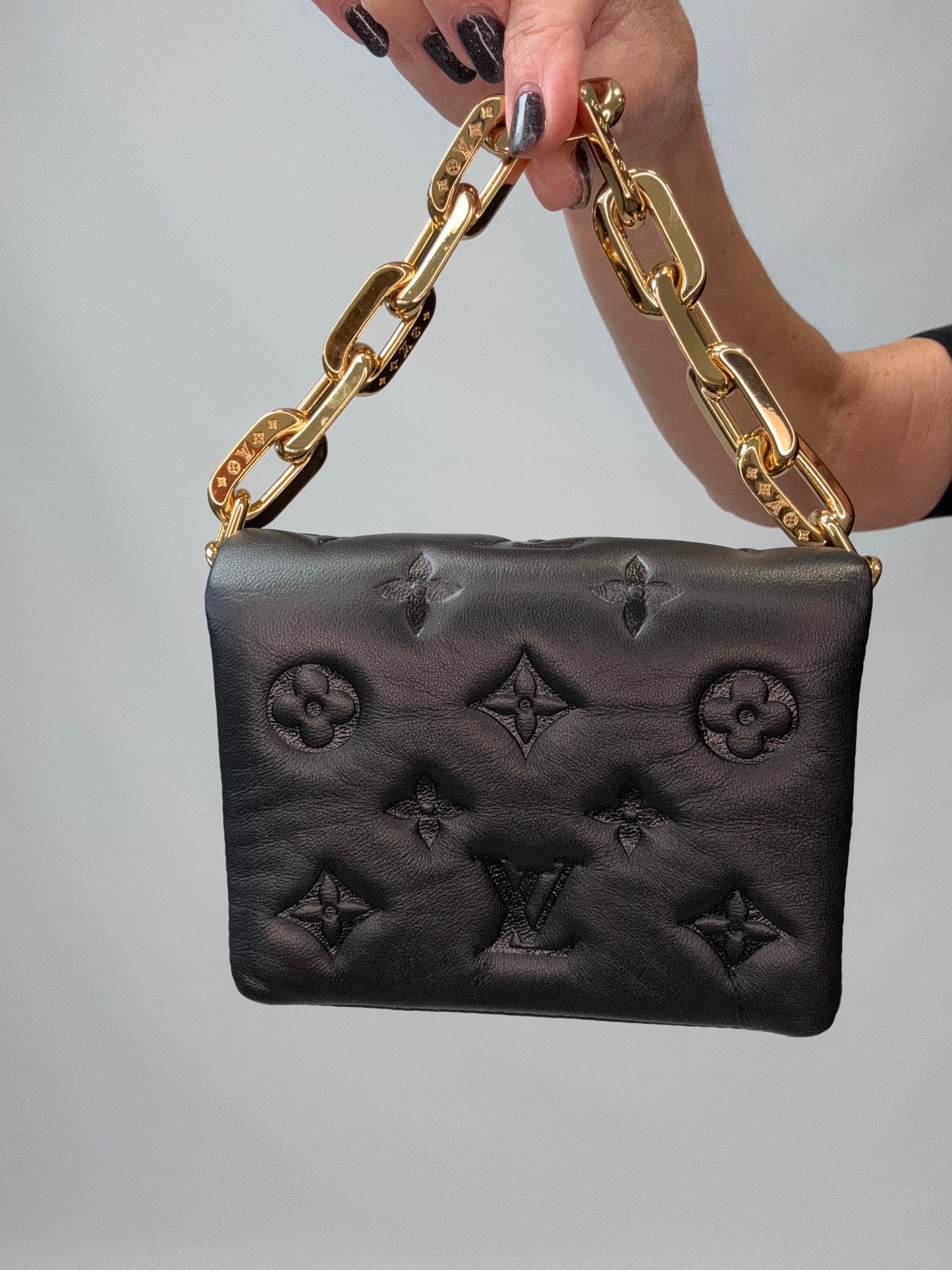Louis Vuitton Monogram Embossed Coussin Belt Bag - Black