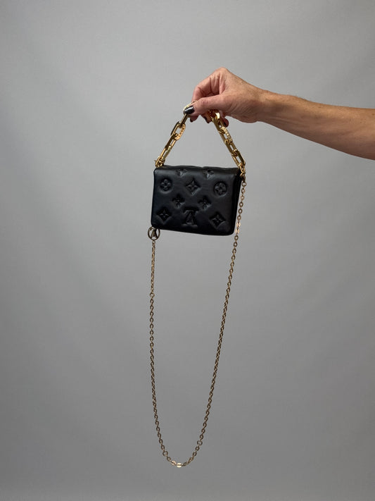 Louis Vuitton Monogram Embossed Coussin Belt Bag - Black