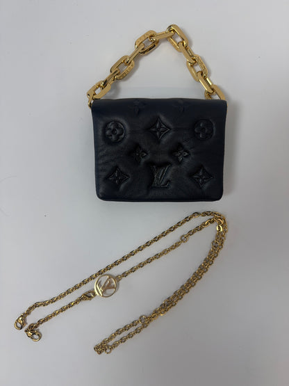 Louis Vuitton Monogram Embossed Coussin Belt Bag - Black