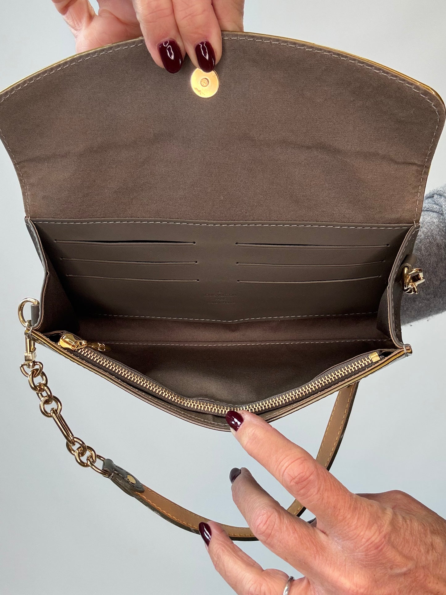 Louis Vuitton Monogram Vernis Sunset Boulevard Gris Art Deco